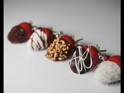 Chocolate Dipped Strawberry Tutorial, Miniature Food Jewelry Tutorial