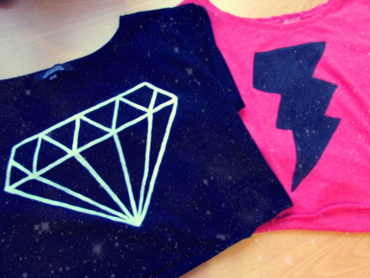 DIY camisetas diamante y rayo♡!