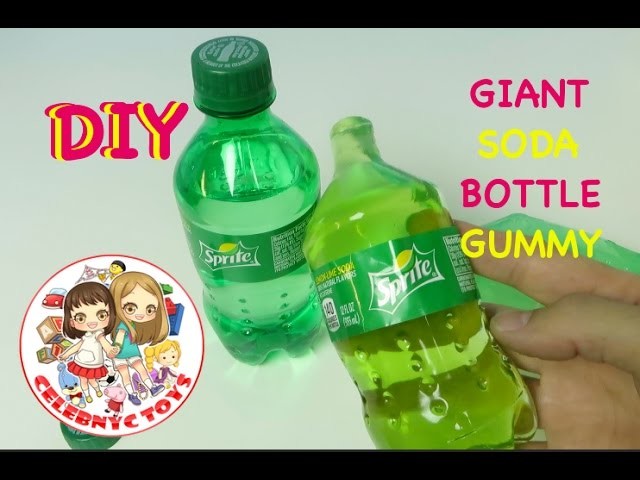 DIY Giant Gummy Sprite Bottle  - How To Make Giant Gummy Soda 7 Up At Home Recipe