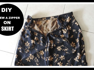 DIY: HOW TO SEW A ZIPPER ON A SKIRT.(EASY SEWING FOR BEGGINERS)