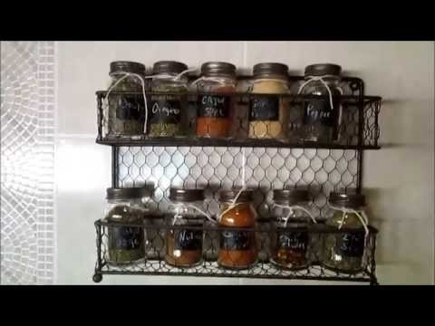 DIY Spice Jars-Using Dollar Tree  and World Market Canisters