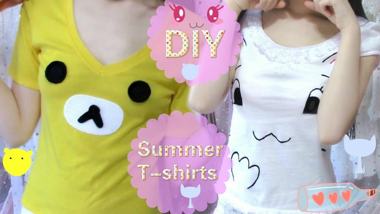 DIY Summer T Shirts | Rilakkuma+Neko | No sew