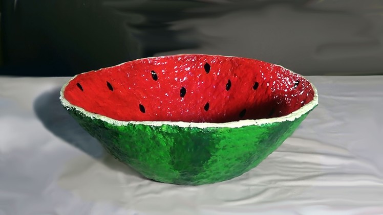 Fruteira de papel machê - Fruit bowl of paper mache - tazón de frutas Sandía de papel maché