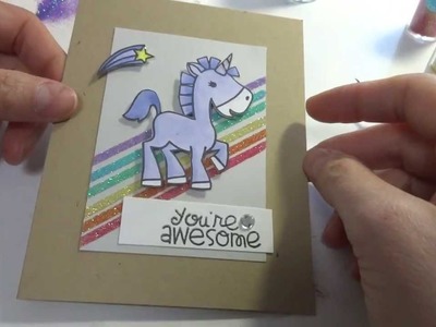 Glitter Rainbow Card Process Tutorial