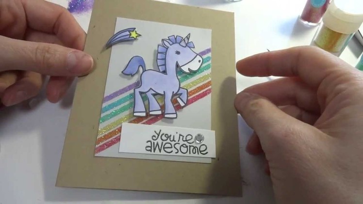 Glitter Rainbow Card Process Tutorial