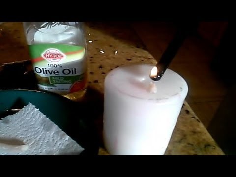 Homemade Olive Oil Candle Wick & Burn Test