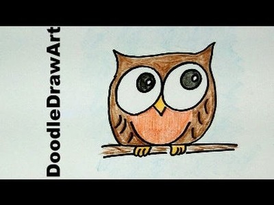 How To Draw A Baby Owl Cartoon - Easy Drawing Lesson for Kids!