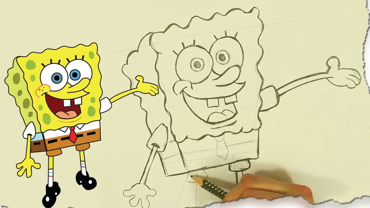 How to Draw SpongeBob SquarePants by HooplaKidz Doodle, Drawing Tutorials