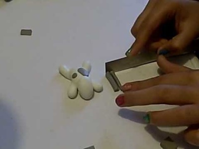 How to make a white with gray spots dog from polymer clay PART 2!!! for dollhouses or decor