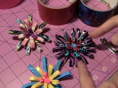 How to make Duct tape Firework Loop hair clips!