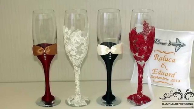 Lace Handmade Wedding Glasses - Luxury Collection