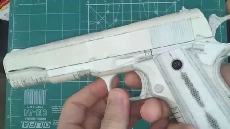 Paper Colt 1911 before painting