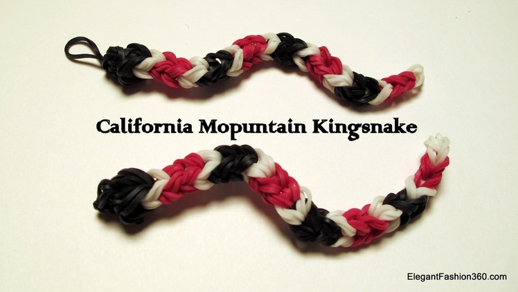 Rainbow Loom Snake Charm - California Mountain King snake - How to