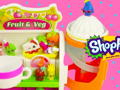 Shopkins Season 1 Easy Squeezy Fruit & Vegetable Stand Slide Playset Exclusive Unboxing Review