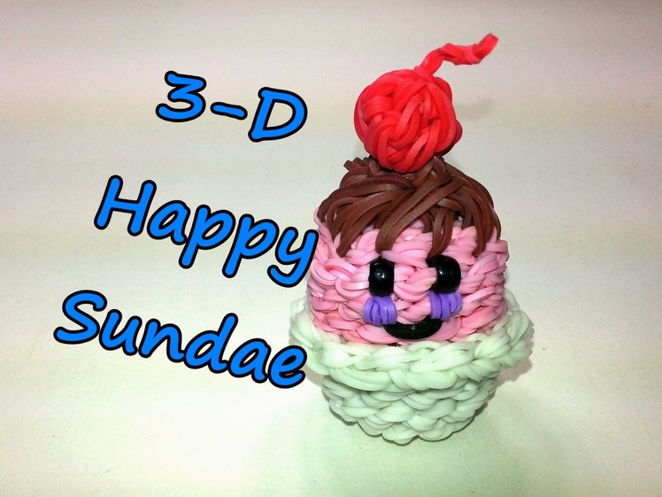 3-D Happy Ice Cream Sundae Tutorial by feelinspiffy (Rainbow Loom)