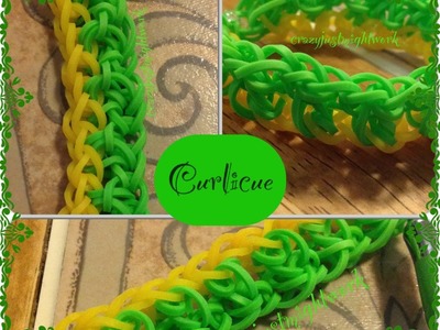 Curlicue Bracelet tutorial (hook only) rainbow loom bands