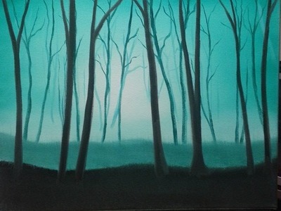 Easy oil painting for beginners misty forest wet on wet