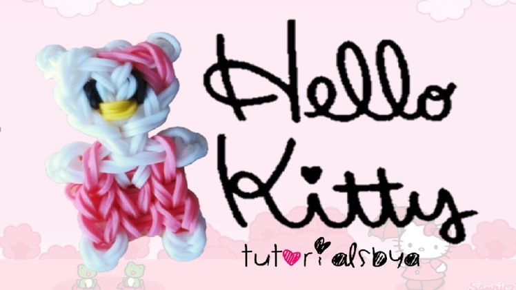 EASY VERSION Hello Kitty Rainbow Loom Charm.Figurine Tutorial
