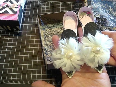 Handmade Shoe Box with adorable shoes inside.