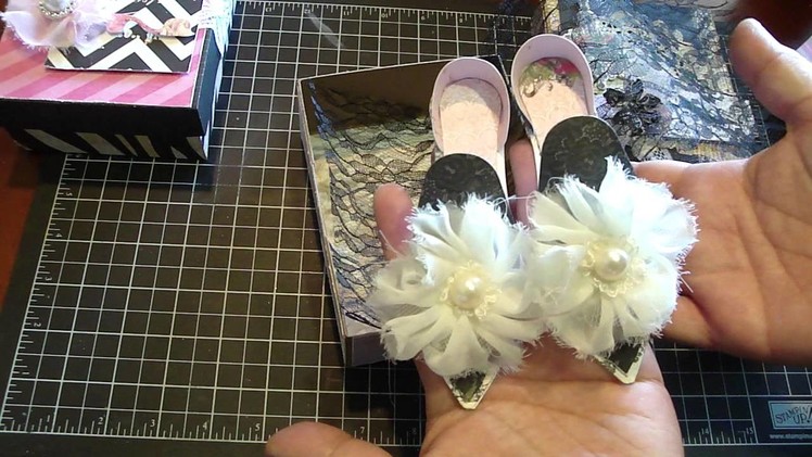 Handmade Shoe Box with adorable shoes inside.