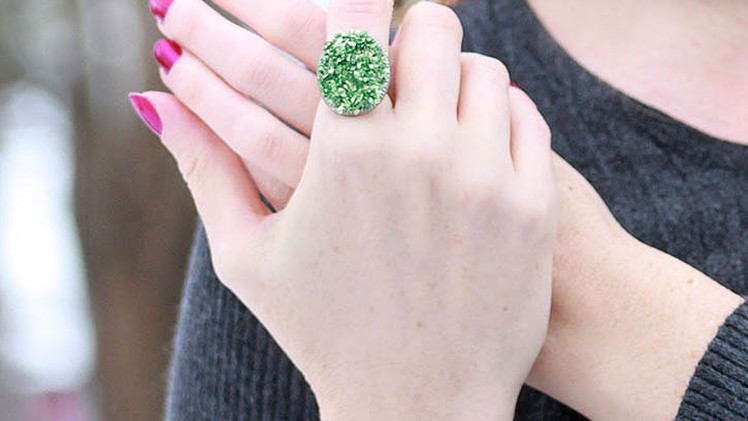 How To Create a Glam Faux Druzy Cocktail Ring - DIY Style Tutorial - Guidecentral