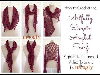 How to Crochet: Artfully Simple Angled Scarf (Left Handed)