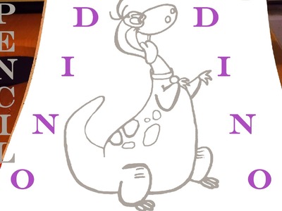 How to draw a Dinosaur DINO Easy - The Flintstones - Cartoon Network | PENCIL | SPEEDY