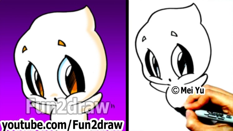 How to Draw Halloween Stuff - How to Draw a Ghost EASY - Drawing Step by Step - Fun2draw
