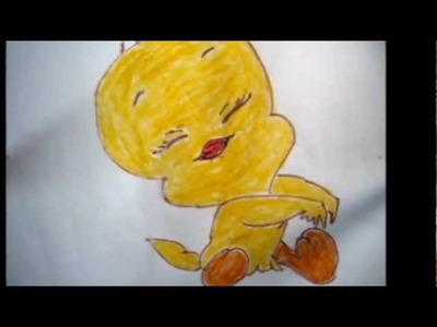 How to draw Tweety Pie-- Cartoon character.