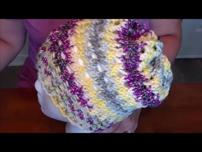 How to Loom Knit a Patterned Hat with a Ribbed Brim