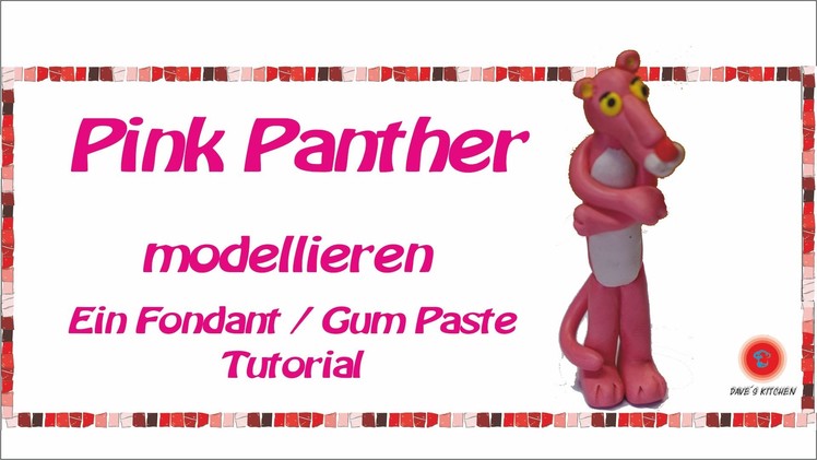 How to make Pink Panther   Polymer clay   Fondant  Fimo  Tutorial