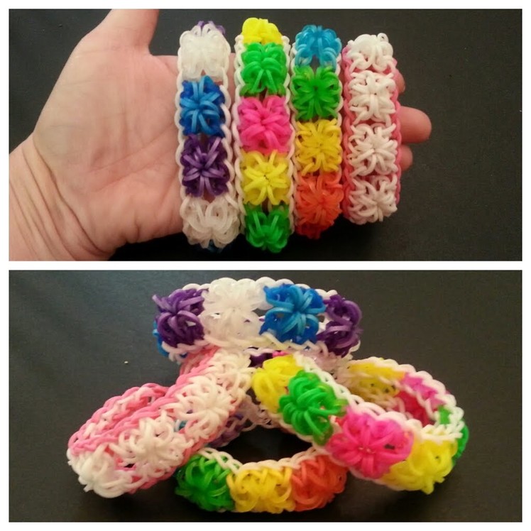 New "Powder Puff" Rainbow Loom Bracelet. How To Tutorial