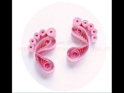 PAPER QUILLING - Beaitiful Quilled Baby Feet with Paper
