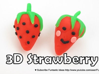 Play Doh 3D Strawberry.Happy Strawberry charms - How to tutorial