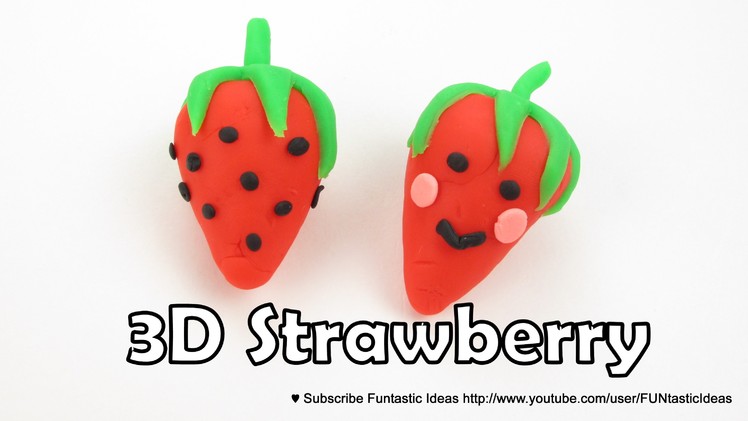 Play Doh 3D Strawberry.Happy Strawberry charms - How to tutorial
