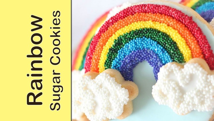 Rainbow cookies without mixing colors - Sprinkle sugar cookies - rainbow cookie