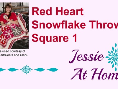 Snowflake Throw; Red Heart; Square 1