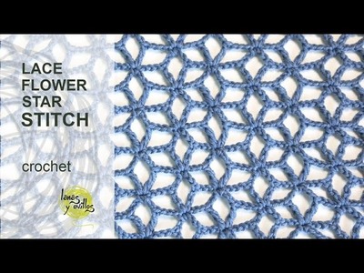 Tutorial Lace Star Flower Crochet Stitch in English