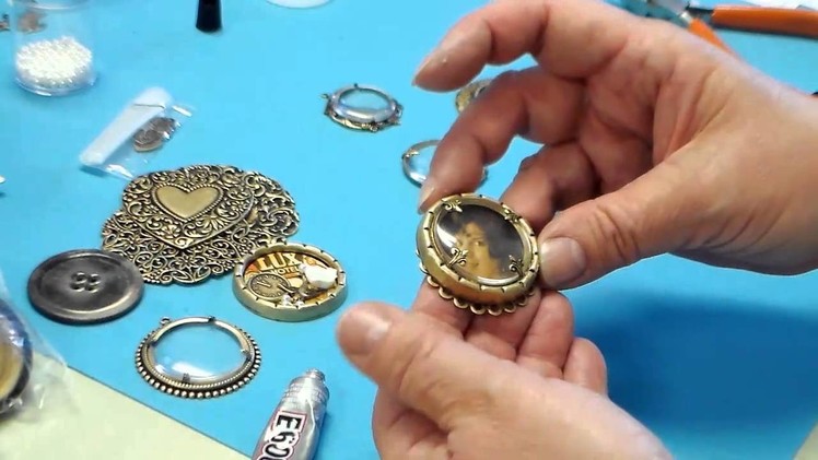 Using Deep Bezels and Magnifying Lenses to Make Customized Pendants, Brooches, Assemblage Jewelry