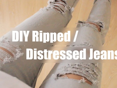 DIY RIPPED.DISTRESSED JEANS