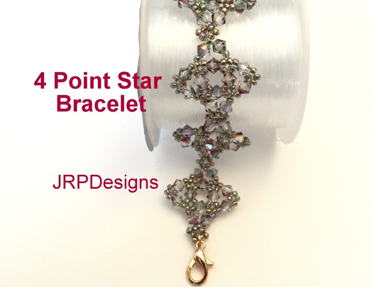Four point star Bracelet--Beginner to intermediate tutorial