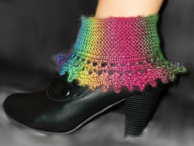 How to Loom Knit Lace Boot Cuffs