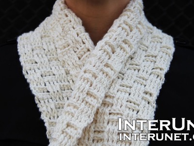 Crochet a scarf - easy for beginners pattern using double crochet stitch