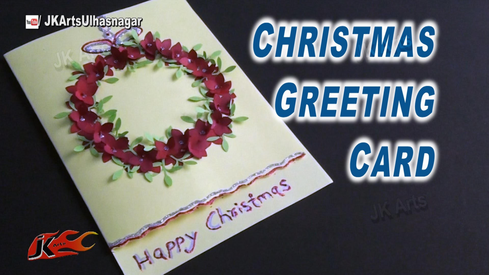 DIY Easy Punch Craft Greeting Card for Christmas, New Year | How to make | JK Arts 827