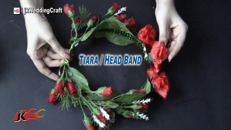DIY Flower Tiara. crown | Wedding hair accessories | How to make - JK Wedding Craft 030