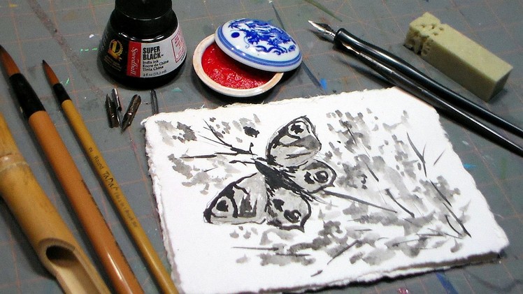 Easy Butterfly Ink Wash Tutorial
