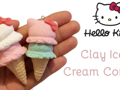 Hello Kitty Ice Cream Cones | Air Dry Clay Tutorial