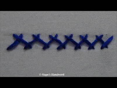 Herringbone Stitch-Hand Embroidery Tutorial By Nagu's Handwork