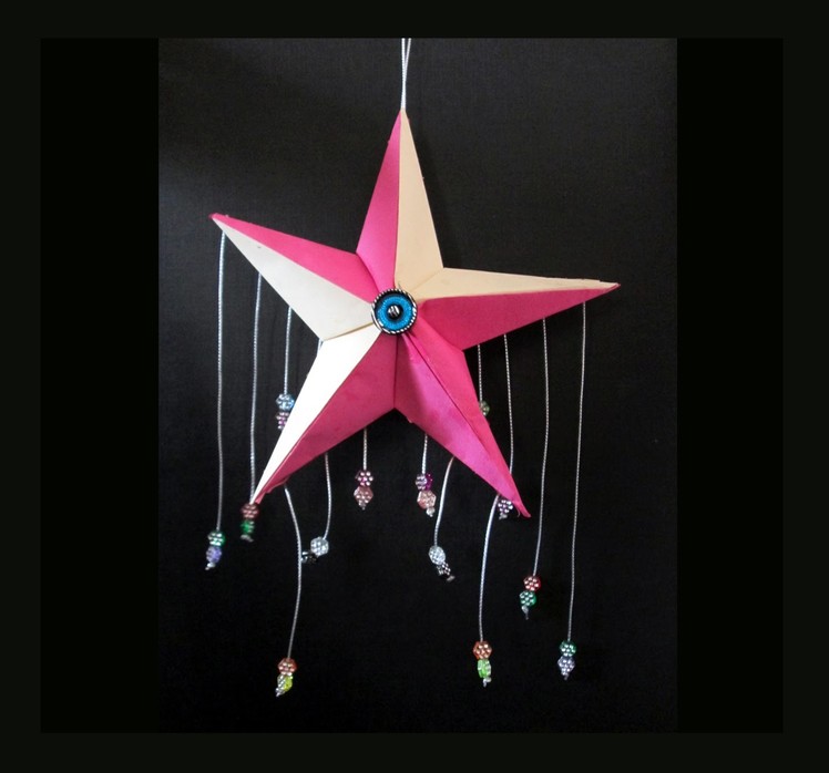 Home Made Star Wall Hanging.Origami 3d Star
