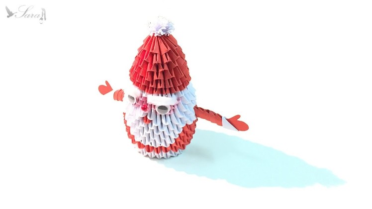 How to make 3d origami Santa Claus